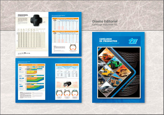 Catálogo de productos con solapa para inclusión de flyers y tablas técnicas.